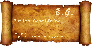 Burics Graciána névjegykártya